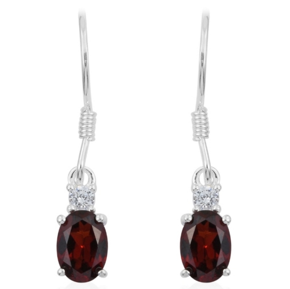 Sterling Garnet Earrings